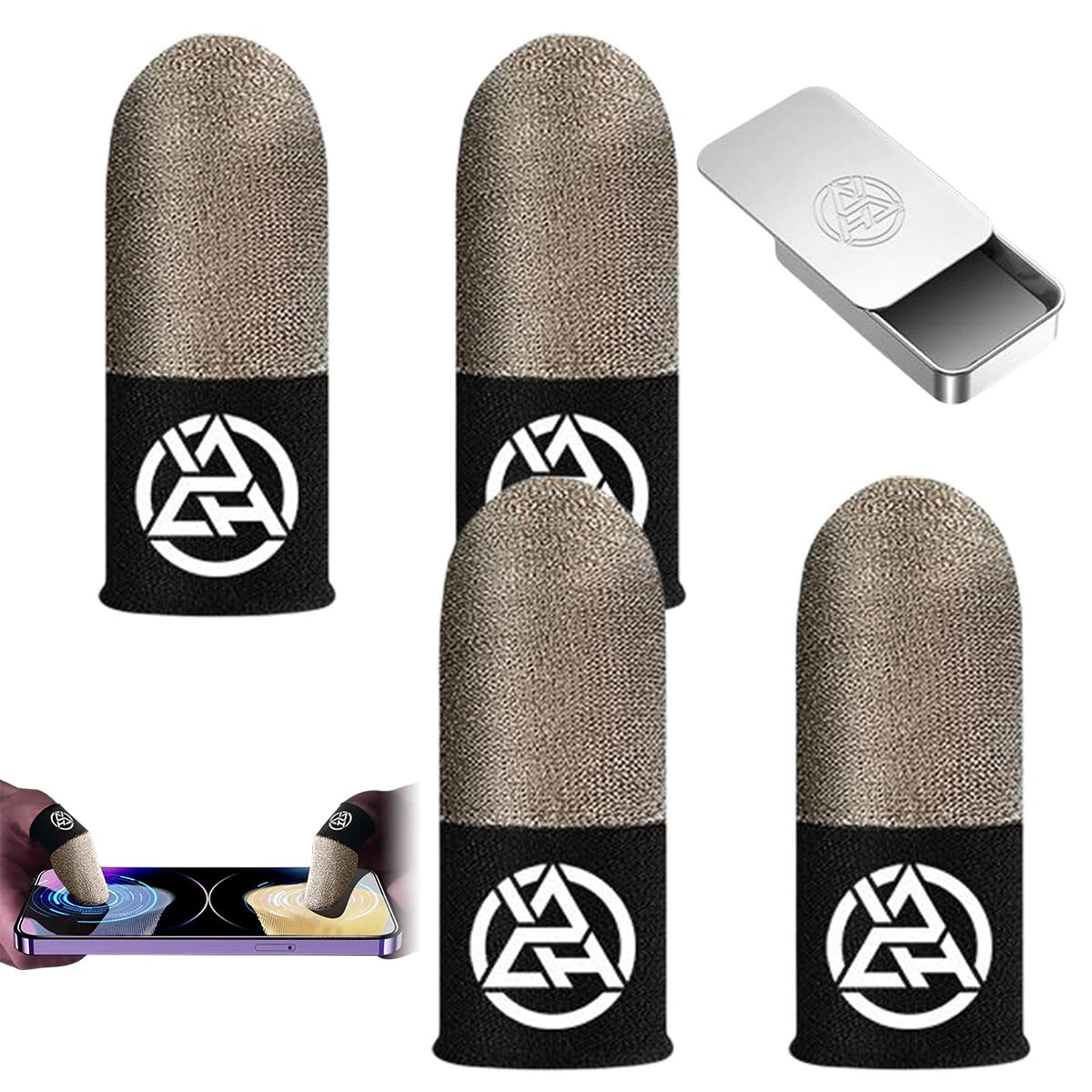 ZORBES® 4Pcs Gaming Finger Cot Gaming Finger Sleeves High Sensitivity Silver Fiber Gaming Finger Sleeves for Mobile Game, Pubg, Cod, Freefire & Fortnite ZORBES® 4Pcs Gaming Finger Cot Gaming Finger Sleeves High Sensitivity Silver Fiber Gaming Finger Sleeves for Mobile Game, Pubg, Cod, Freefire & Fortnite